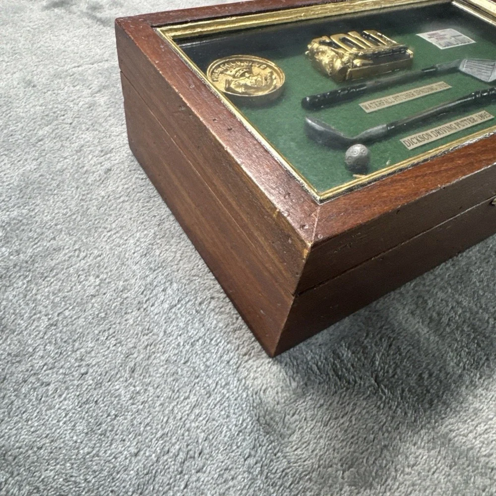 History of Golf Collectible Shadow‎ Box Wood Framed Hanging Display Case